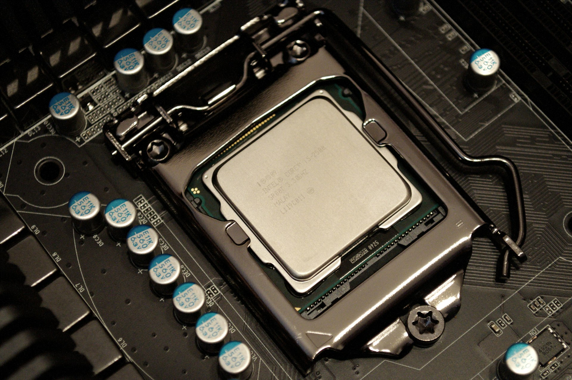 gray and green computer processor